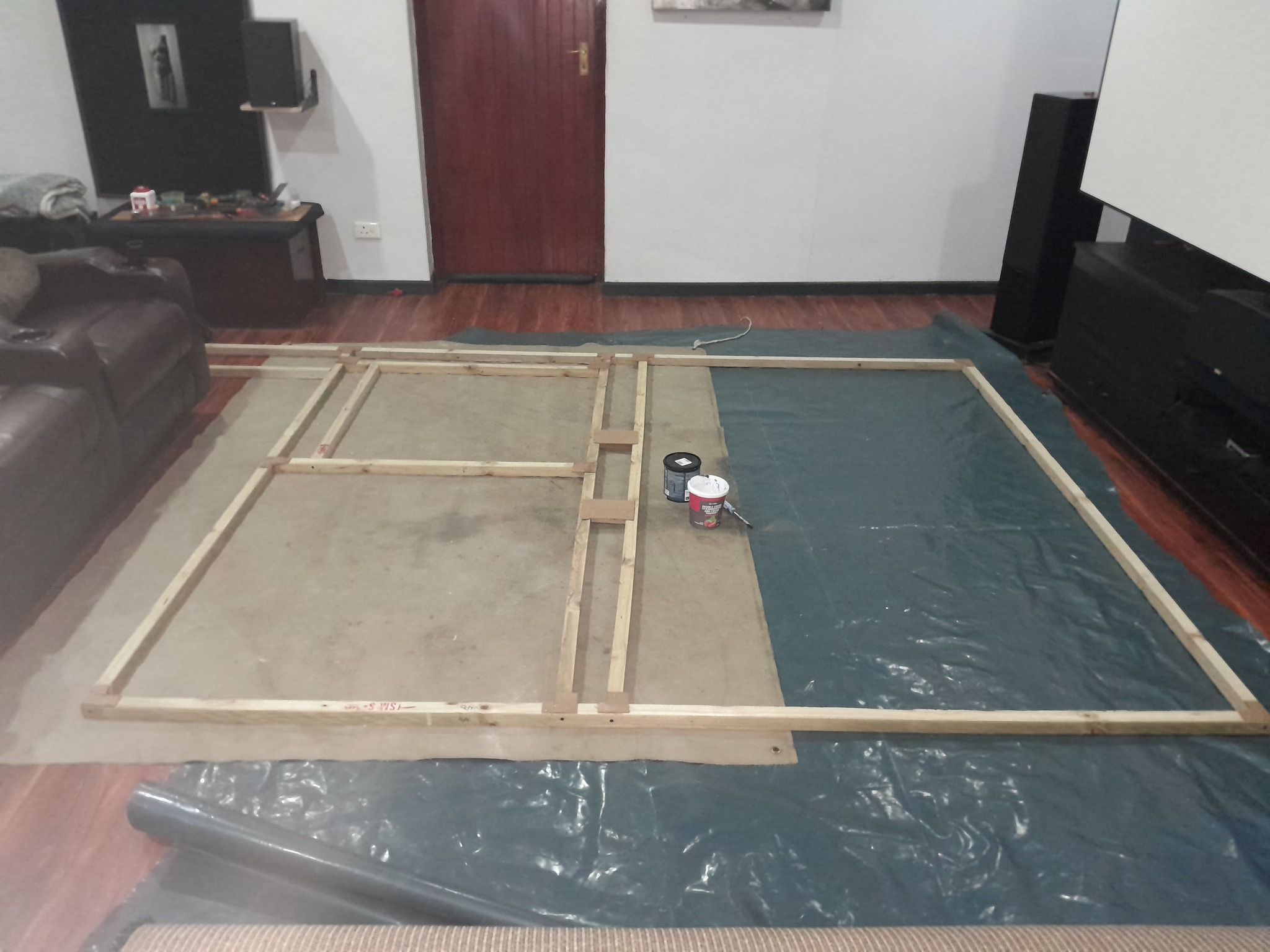 Wall panel under construction
